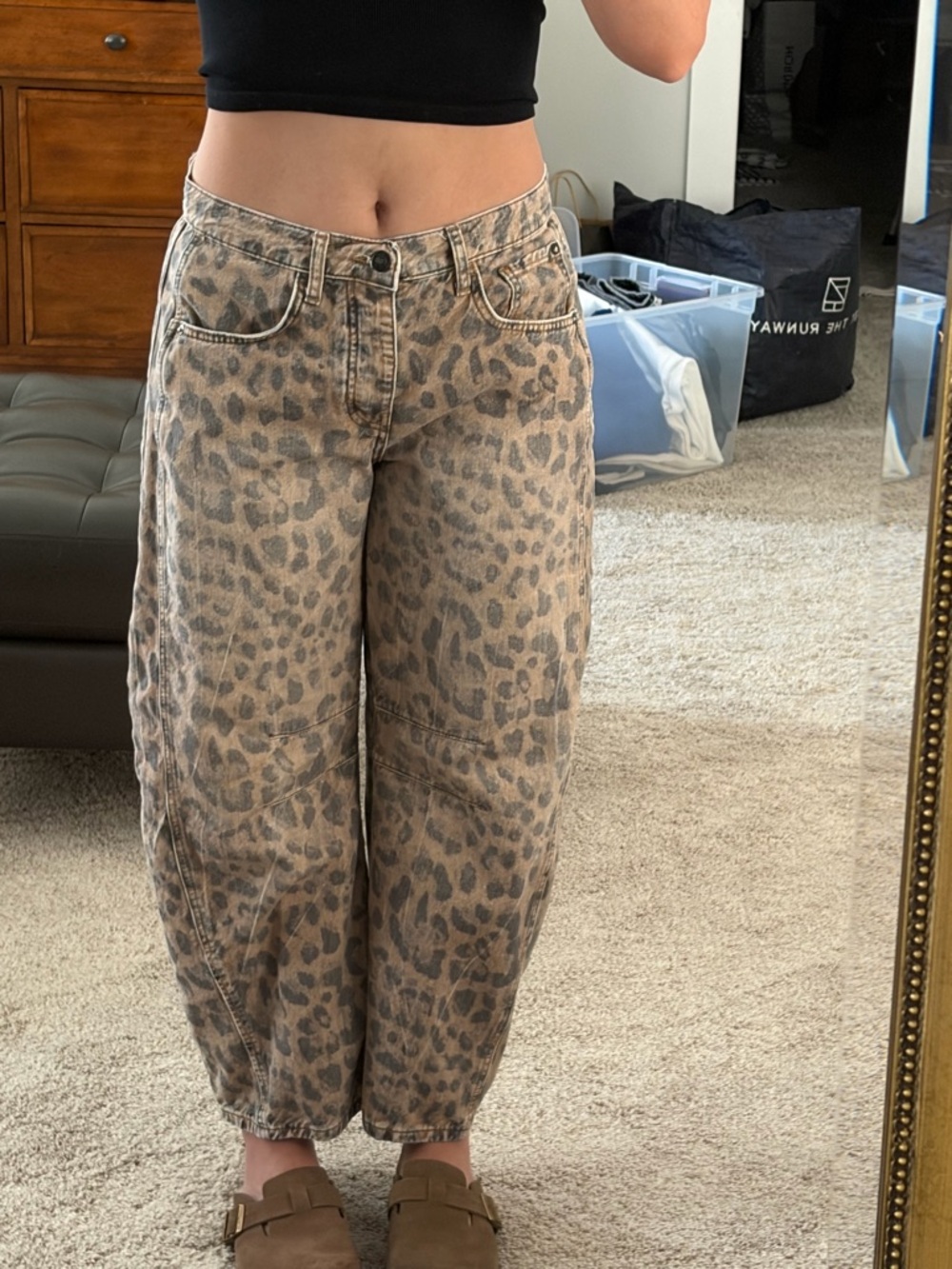 Free People Leopard Print High-Waist Women’s Jeans - Picture 3 of 5